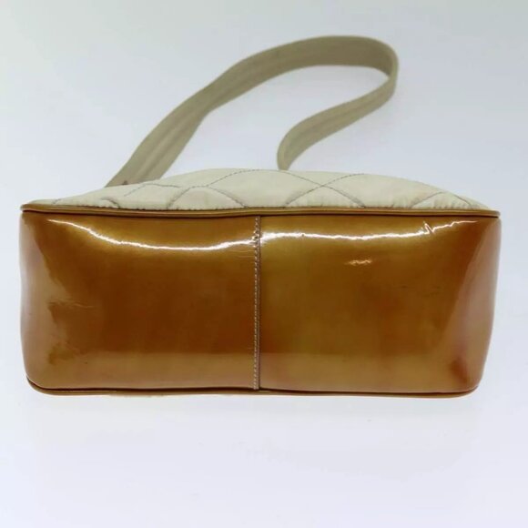 PRADA Shoulder Bag Nylon Enamel Beige Brown Auth - Picture 6 of 16